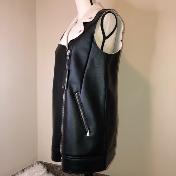 NWT Armani A/X Faux Shearling Moto Vest - Picture 7 of 11